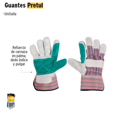 Guantes de Carnaza y Loneta con Refuerzo PRETUL