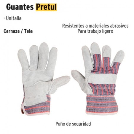 Guantes de Carnaza y Loneta PRETUL