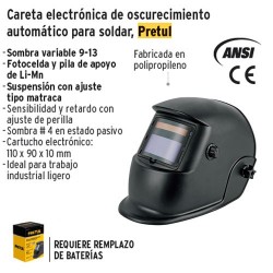 Careta Electronica de Oscurecimiento Automatico para Soldar PRETUL