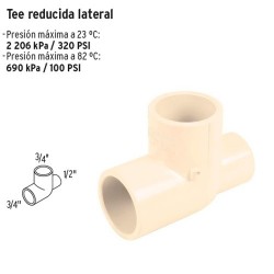Tee Reducida Lateral de CPVC FOSET