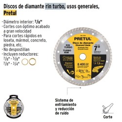 Disco de Diamante Rin Turbo Usos Generales PRETUL