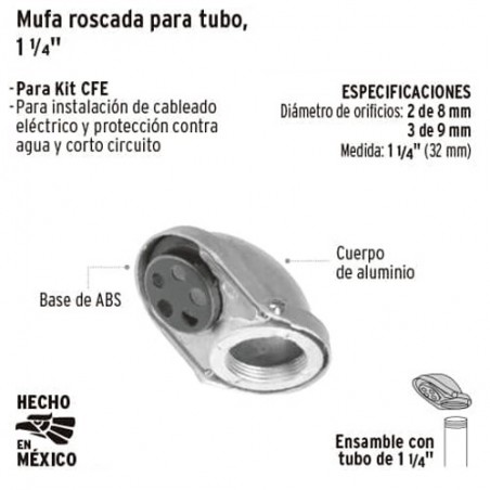 Mufa Roscada para Tubo 1 1/4" VOLTECK