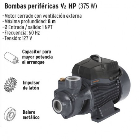 Bomba Periferica 1/2 HP TRUPER