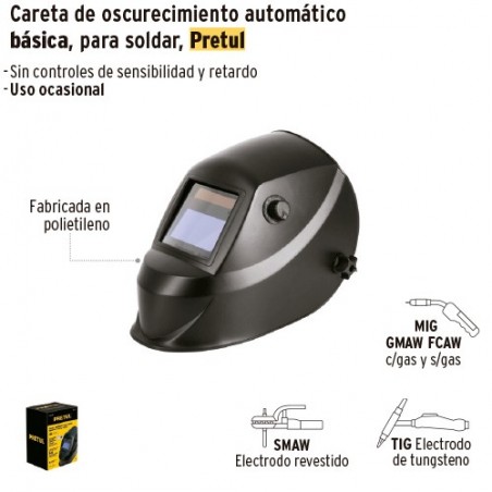 Careta Oscurecimiento Automatico Basica para Soldar PRETUL