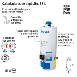 Calentador de Agua de Deposito 38 L FOSET