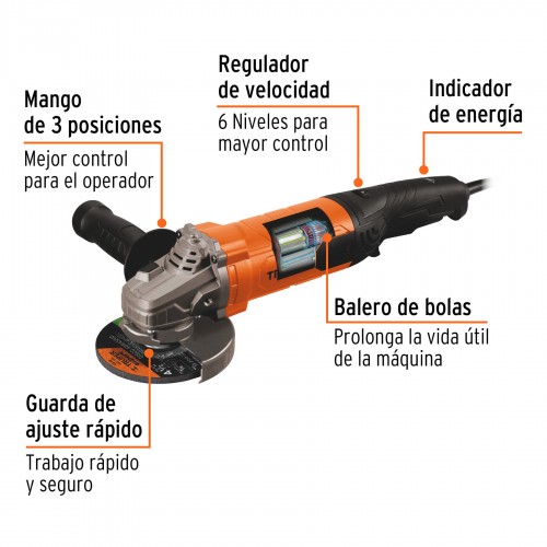 Esmeriladora Angular 4-1/2"...