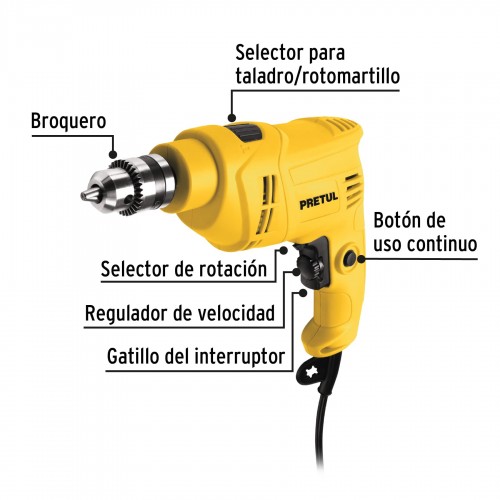 Rotomartillo 3/8" 550 W PRETUL