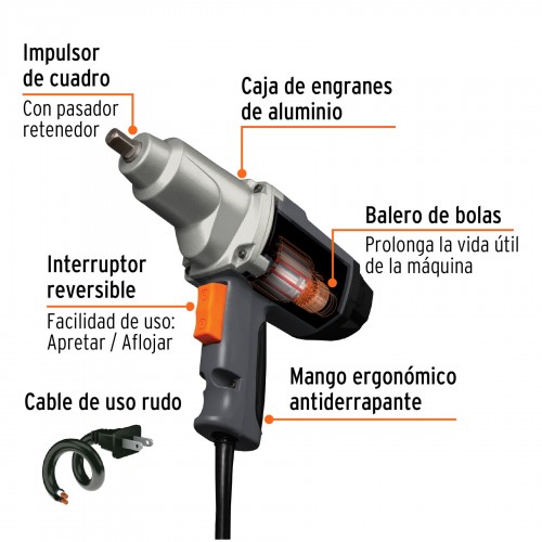 Llave de impacto neumática 1 , industrial, Truper, Pistolas De Impacto,  11186