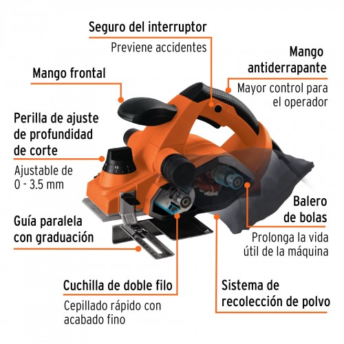 Cepillo Eléctrico 3-1/4"...