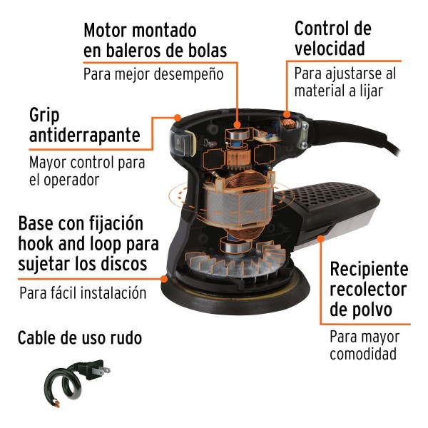 Lijadora Roto Orbital 5"...