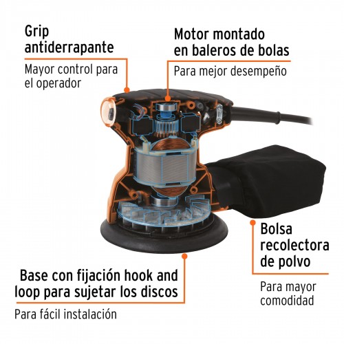 Lijadora Roto Orbital 5"...