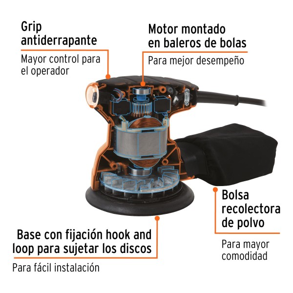 Lijadora Roto Orbital 5"...