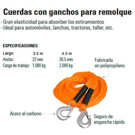 Cuerdas con Ganchos para Remolque TRUPER