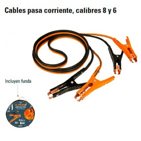 Cables Pasa Corriente Calibres 8 y 6 TRUPER