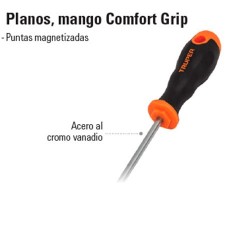 Desarmador Plano Mango Comfort Grip TRUPER