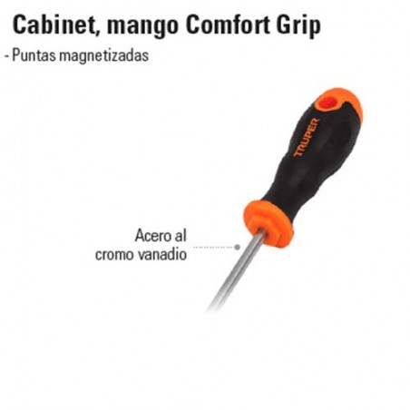 Desarmador Cabinet Mango Comfort Grip TRUPER