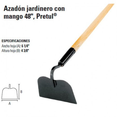 Azadón Jardinero con Mango 48" PRETUL