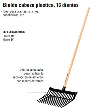 Bieldo Cabeza Plástica 16 Dientes TRUPER