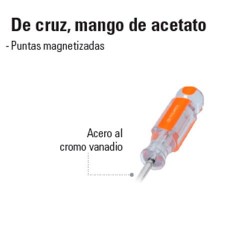 Desarmador de Cruz Mango de Acetato TRUPER