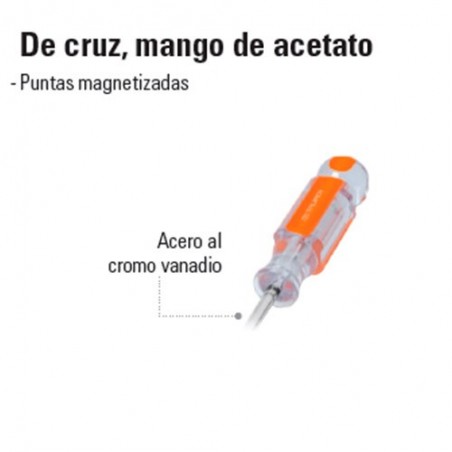 Desarmador de Cruz Mango de Acetato TRUPER