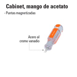 Desarmador Cabinet Mango de Acetato TRUPER
