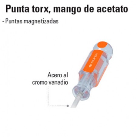 Desarmador Punta Torx Mango de Acetato TRUPER