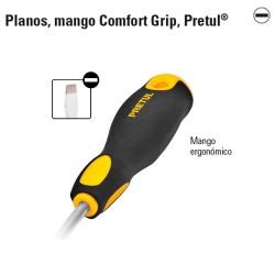 Desarmador Plano Mango Comfort Grip PRETUL