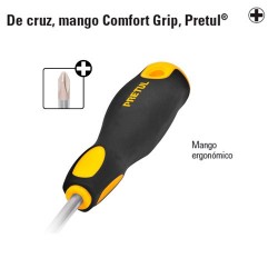 Desarmador de Cruz Mango Comfort Grip PRETUL