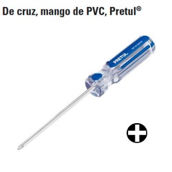 Desarmador de Cruz Mango de PVC PRETUL