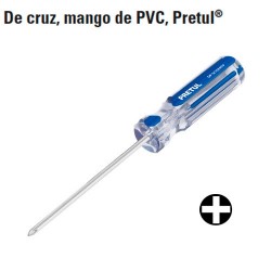Desarmador de Cruz Mango de PVC PRETUL