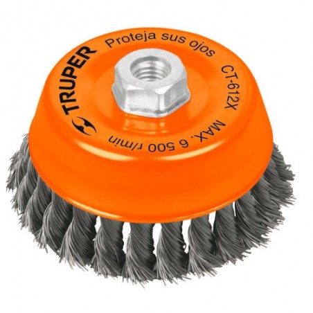 Carda de Copa 5" Alambre Trenzado Grueso Calibre 0.5 mm TRUPER