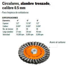 Carda Circular Alambre Trenzado Calibre 0.5 mm TRUPER