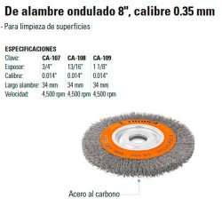 Carda de Alambre Ondulado 8" Calibre 0.35 mm TRUPER