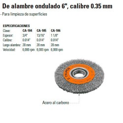 Carda de Alambre Ondulado 6" Calibre 0.35 mm TRUPER