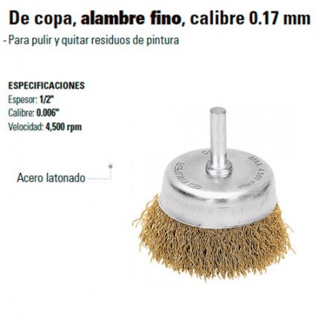 Carda de Copa Alambre Fino Calibre 0.17 mm TRUPER