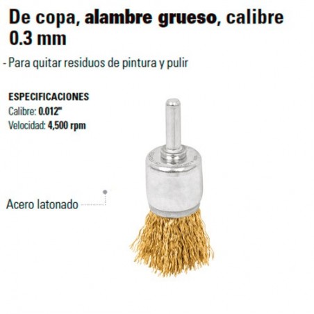Carda de Copa Alambre Grueso Calibre 0.3 mm TRUPER