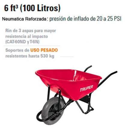 Carretilla 6 ft 3 (100 Litros) TRUPER