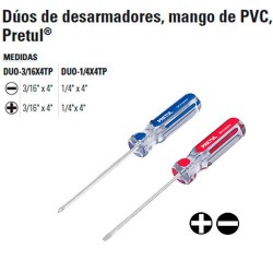 Dúos de Desarmadores Mango de PVC PRETUL