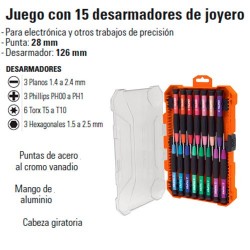 Juego con 15 Desarmadores de Joyero TRUPER