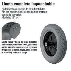 Llanta Completa Imponchable TRUPER