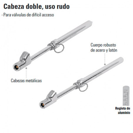 Calibrador de Presion Cabeza Doble TRUPER