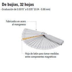 Calibrador de Bujías 32 Hojas TRUPER