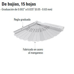 Calibrador de Bujías 15 Hojas TRUPER