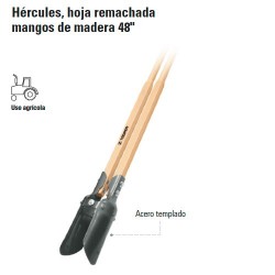 Cavadora Hércules Hoja Remachada Mango de Madera 48" TRUPER