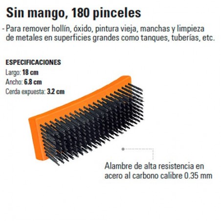 Cepillo de Alambre sin Mango 180 Pinceles TRUPER