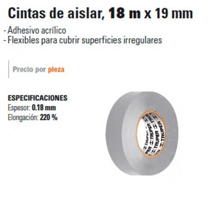 Cinta de Aislar 18 m x 19 mm TRUPER