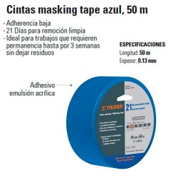 Cinta Masking Tape Azul 50 m TRUPER