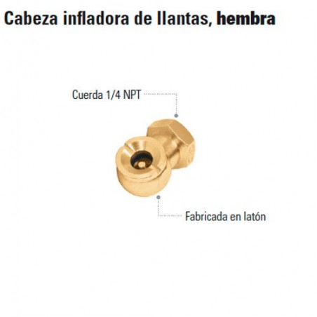 Cabeza Infladora de Llantas Hembra TRUPER