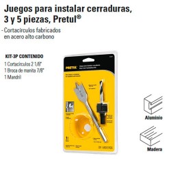 Juego para Instalar Cerraduras 3 y 5 Piezas PRETUL