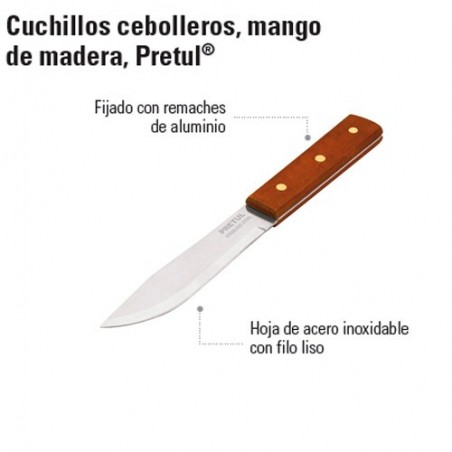 Cuchillo Cebollero Mango de Madera PRETUL